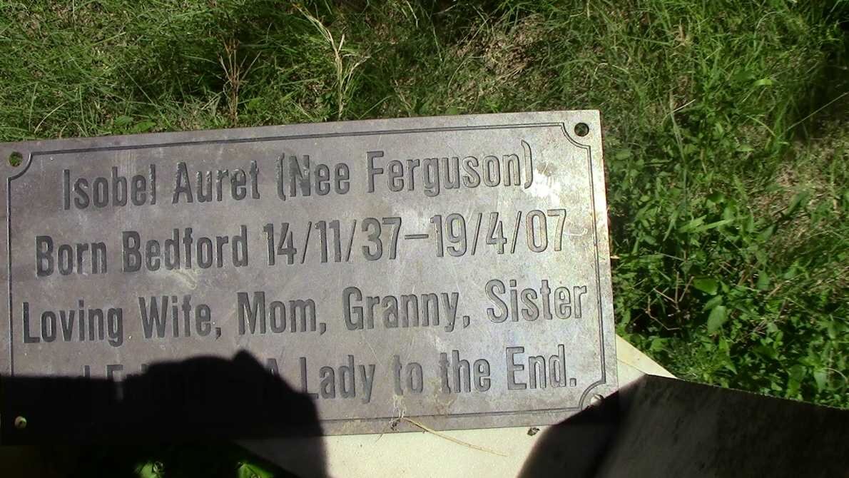 AURET Isobel nee FERGUSON 1937-2007