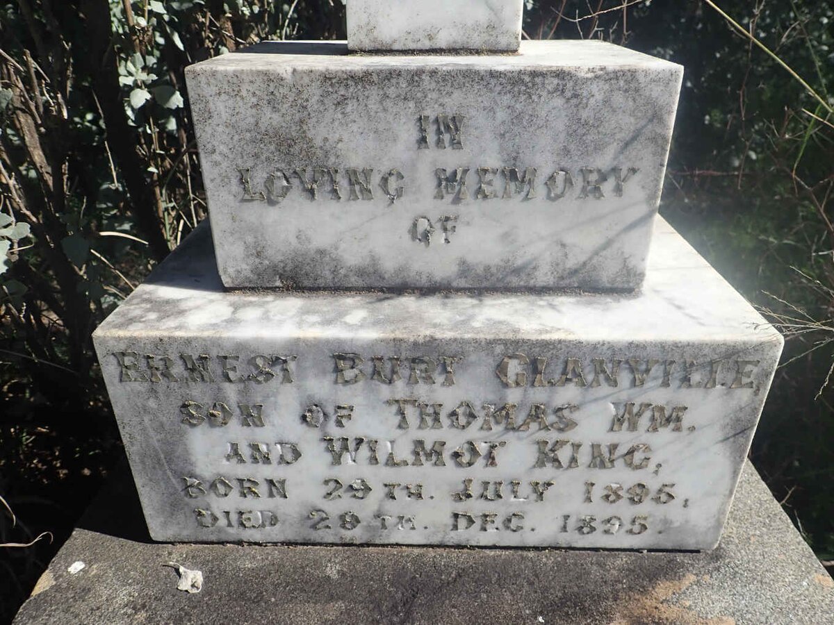 KING Ernest Burt Glanville 1855-1895