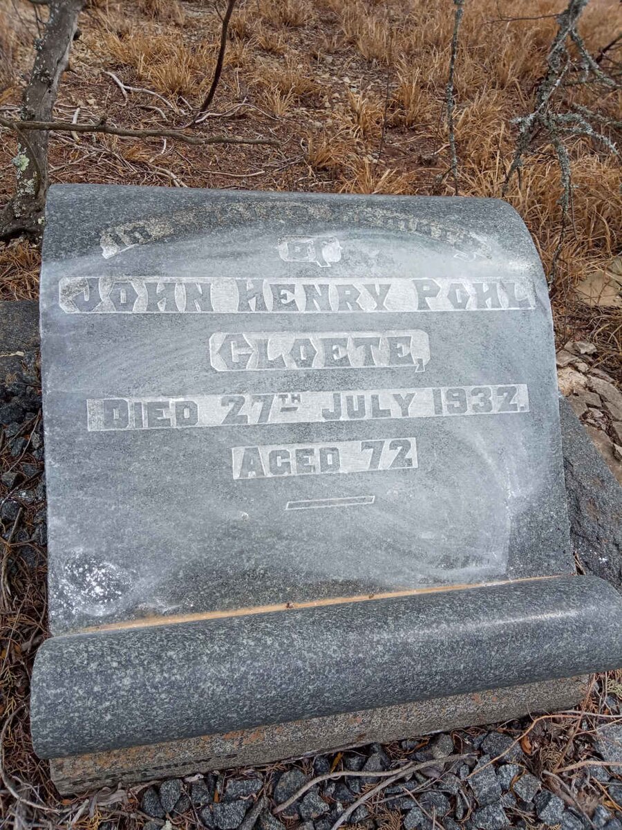 CLOETE John Henry Pohl -1932