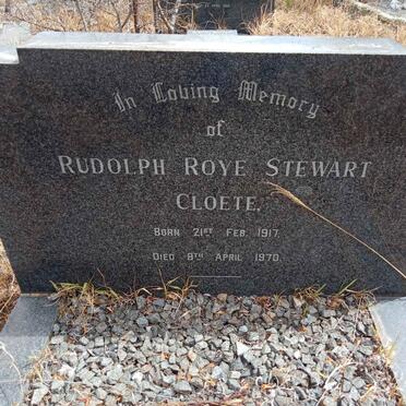 CLOETE Rudolph Roye Stewart 1917-1970