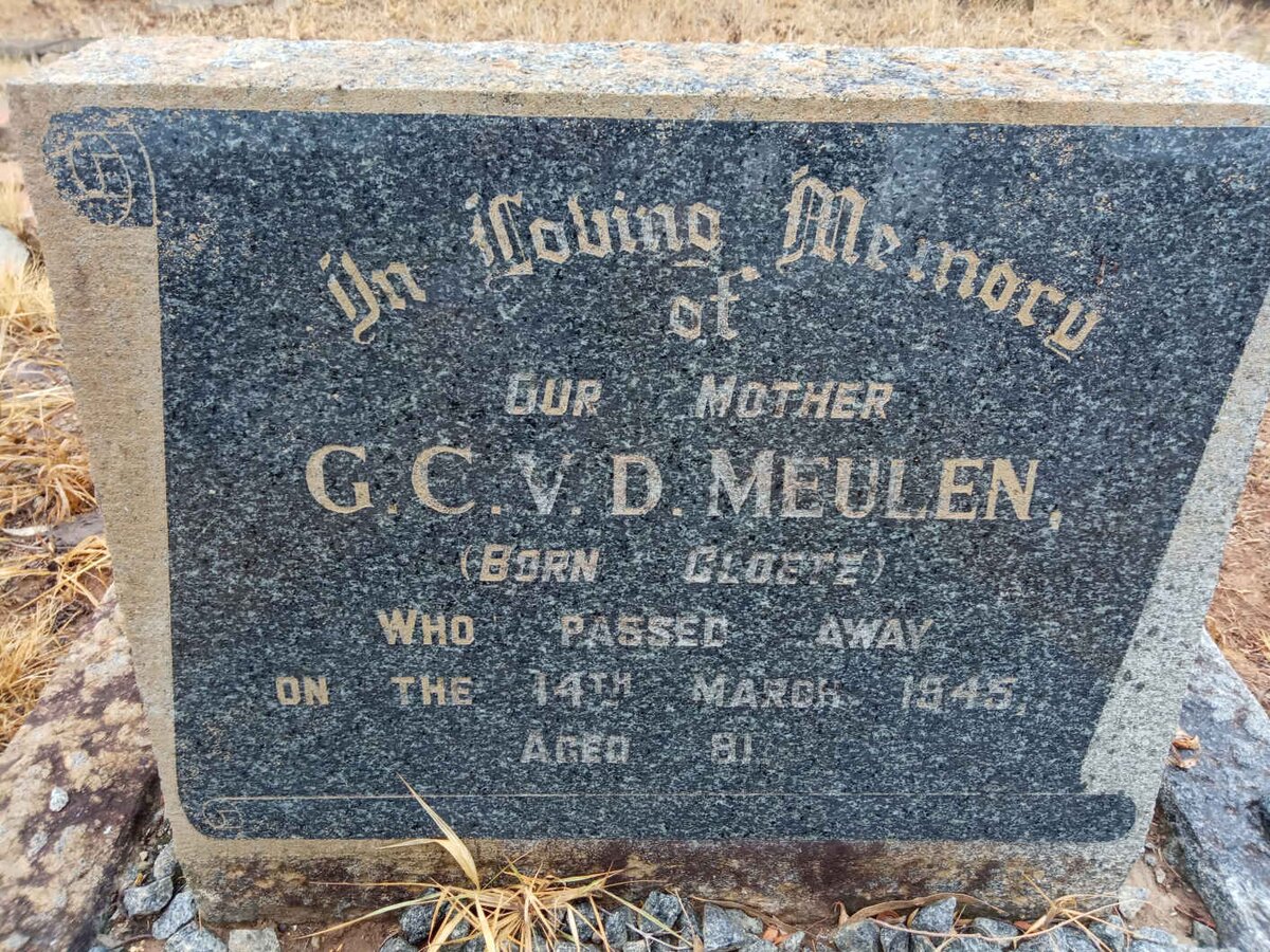MEULEN G.C., v.d. nee CLOETE -1945