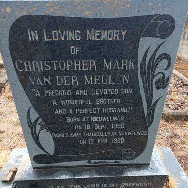 MEULEN Christopher Mark, van der 1956-1980