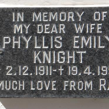 KNIGHT Phyllis Emily 1911-1993
