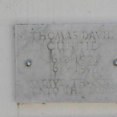 CURRIE Thomas David 1921-1973