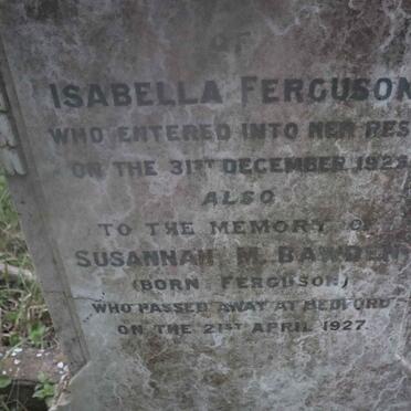 FERGUSON Isabella -1925 :: BAWDEN Susannah M. nee FERGUSON -1927