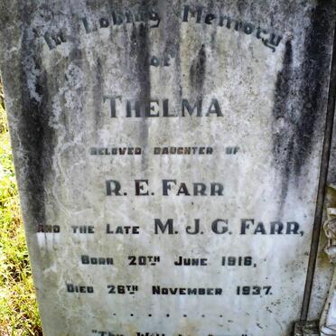 FARR Thelma 1916-1937