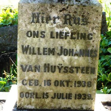 HUYSSTEEN Willem Johannes, van 1938-1939
