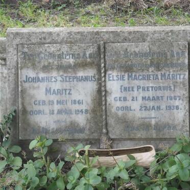 MARITZ Johannes Stephanus 1861-1948 &amp; Elsie Magrieta PRETORIUS 1867-1938