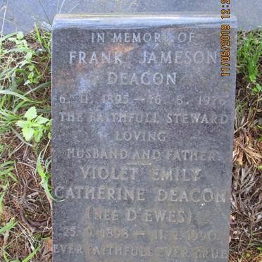 DEACON Frank Jameson 1895-1976 &amp; Violet Emily Catherine D'EWES 1898-1990