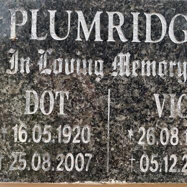 PLUMRIDGE Vic 1918-2011 &amp; Dot 1920-2007