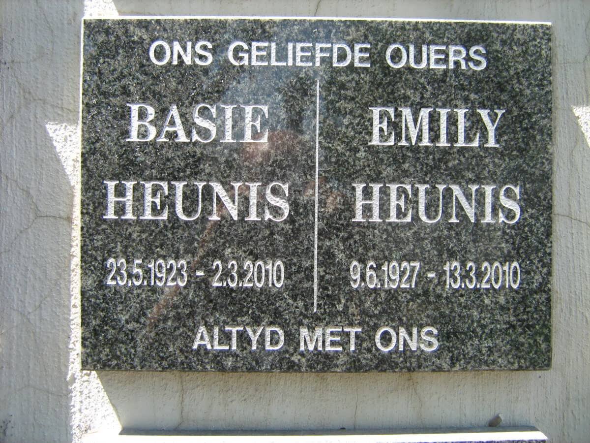 HEUNIS Basie 1923-2010 &amp; Emily 1927-2010