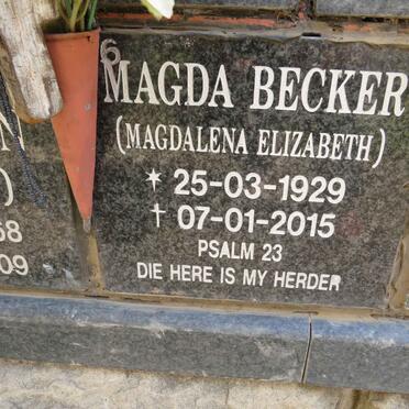 BECKER Magdalena Elizabeth 1929-2015