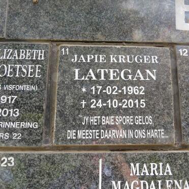 LATEGAN Japie Kruger 1962-2015