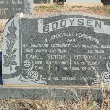 BOOYSEN Carel Petrus 1907-1968 &amp; Petronella M. 1907-1975