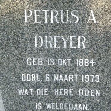 DREYER Petrus A. 1884-1973