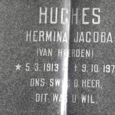 HUGHES Hermina Jacoba nee VAN HEERDEN 1913-1976