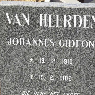 HEERDEN Johannes Gideon, van 1910-1982