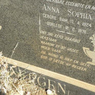 NEPGEN Anna Sophia nee BAM 1924-1970