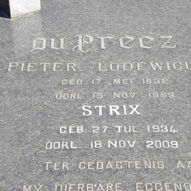 PREEZ Pieter Lodewicus, du 1932-1989 &amp; Strix 1934-2009