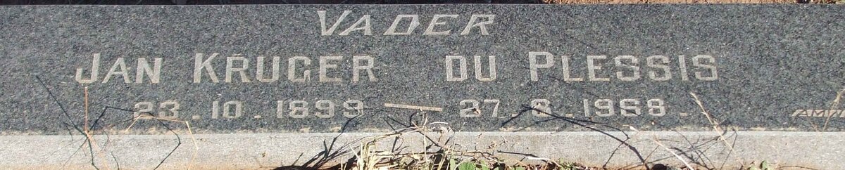 PLESSIS Jan Kruger, du 1899-1968