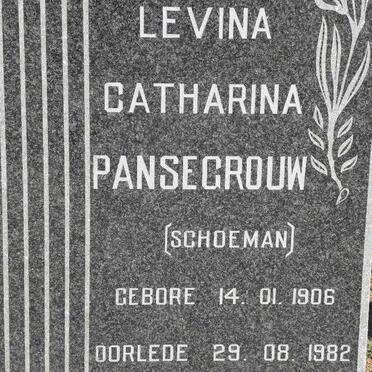 PANSEGROUW Levina Catharina nee SCHOEMAN 1906-1982