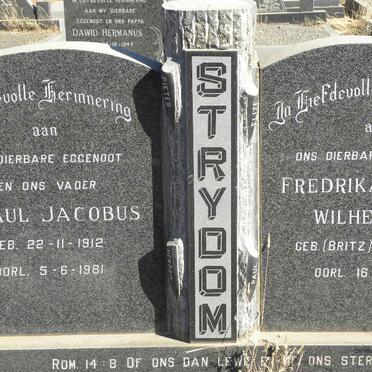 STRYDOM Paul Jacobus 1912-1981 &amp; Frderika Maria Wilhelmina BRITZ 1915-2003