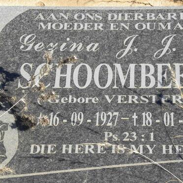 SCHOOMBEE Gezina J.J. nee VERSTER 1927-1996