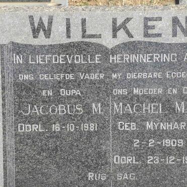 WILKEN JAcobus M. -1981 &amp; Machel M.J. MYNHARDT 1909-1972