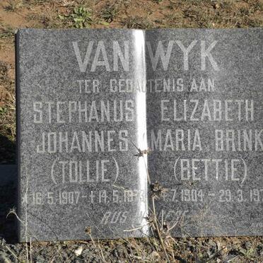 WYK Stephanus Johannes, van 1907-1973 &amp; Elizabeth Maria BRINK 1904-1976