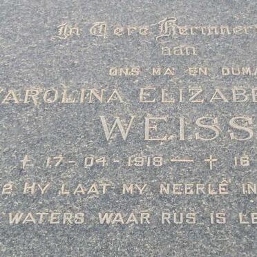 WEISS Carolina Elizabeth 1918-1993
