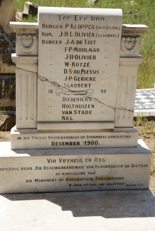 6. Memorial for the Burgers who died in the war 1899 - 1900