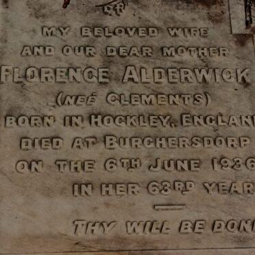 ALDERWICK Florence nee CLEMENTS -1936 
