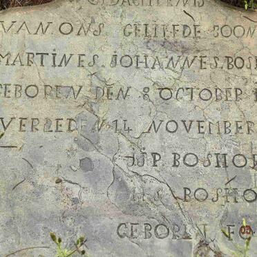 BOSHOFF Martines Johannes 1889-1889