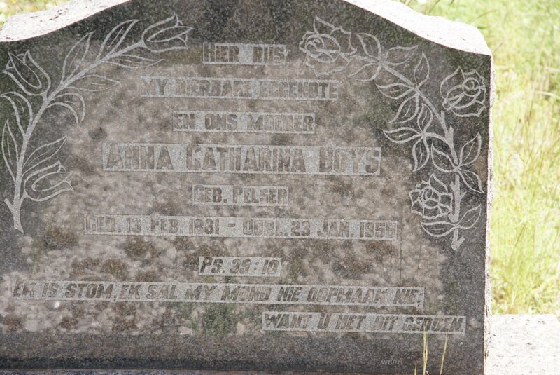 BUYS Anna Catharina nee PELSER 1881-1955