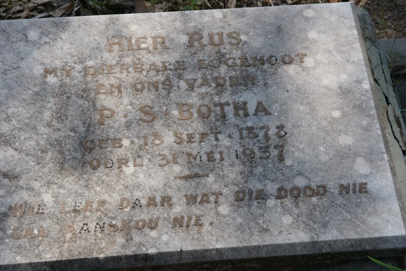 BOTHA P.S. 1878-1937