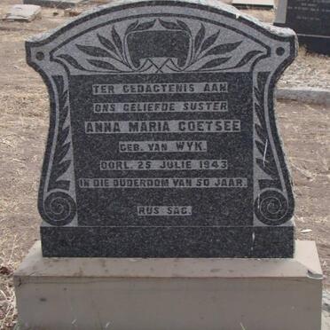 COETSEE Anna Maria nee VAN WYK -1943