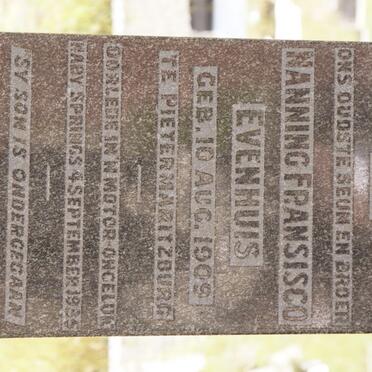 EVENHUIS Nanning Fransisco 1909-1935