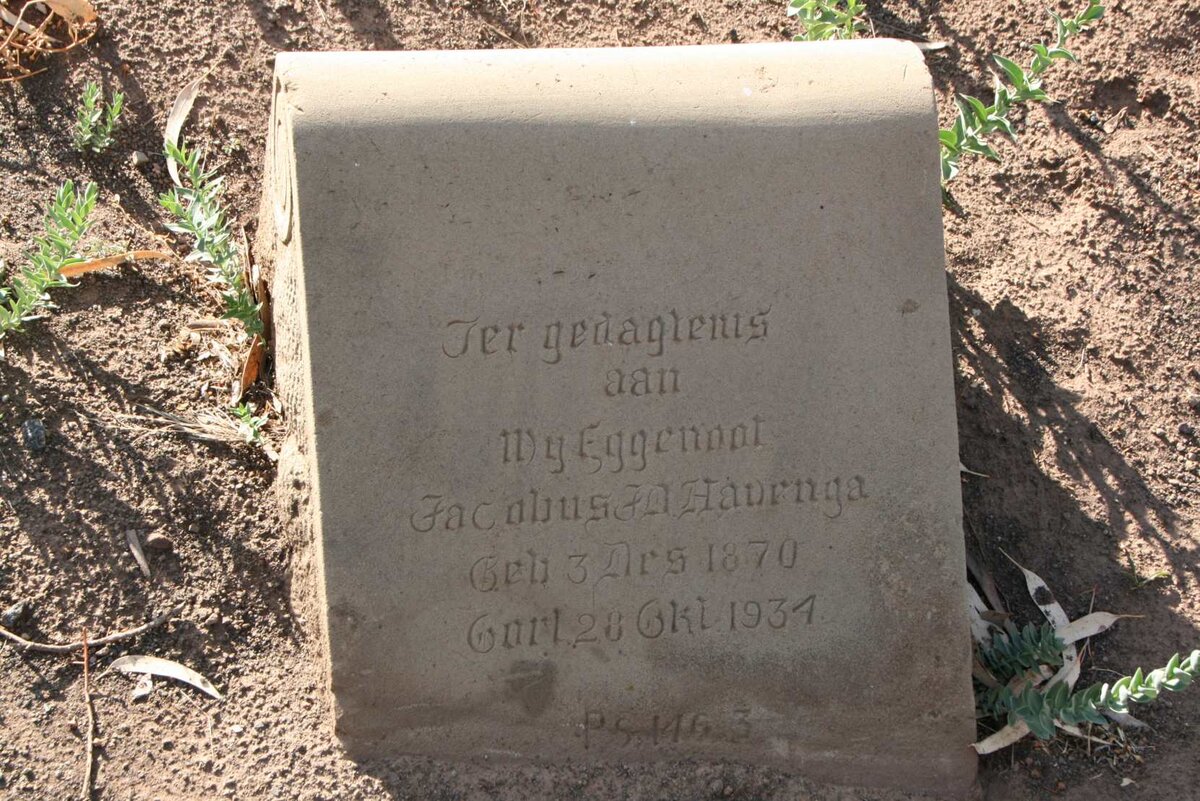 HAVENGA Jacobus J.D. 1870-1934