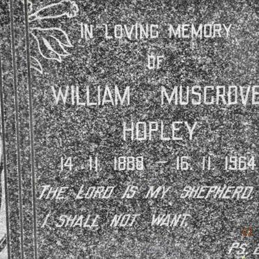 HOPLEY William Musgrove 1888-1964