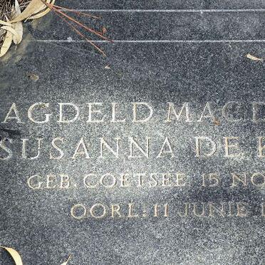 KLERK Magdeld Magdalena Susanna, de nee COETSEE 1887-1970