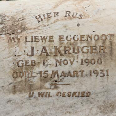 KRUGER L.J.A. 1900-1931