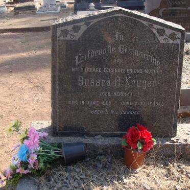 KRUGER Susara A. neé HERBST 1869-1948