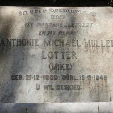 LOTTER Anthonie Michael Muller 1900-1948