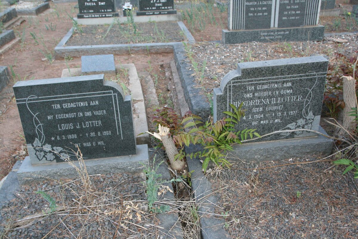 LOTTER Louis J. 1898-1969 :: LOTTER Hendriena H. FOURIE 1904-1977