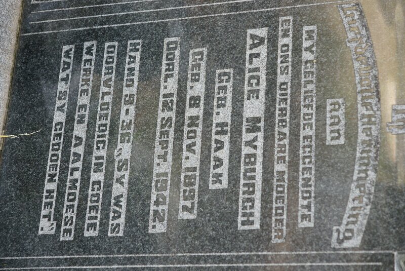 MYBURGH Alice nee HAAK 1897-1942