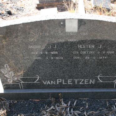 PLETZEN Andries J.J., van 1886-1939 &amp; Hester J. COETZEE 1899-1974