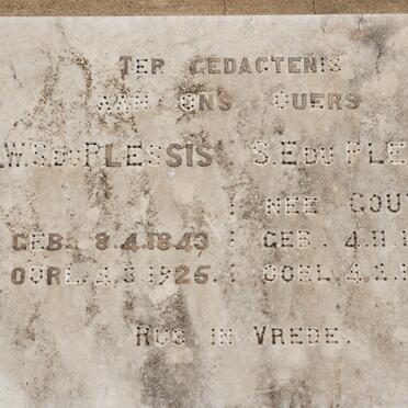 PLESSIS H.W.S., du 1843-1925 &amp; S.E. GOUWS 1853-1947