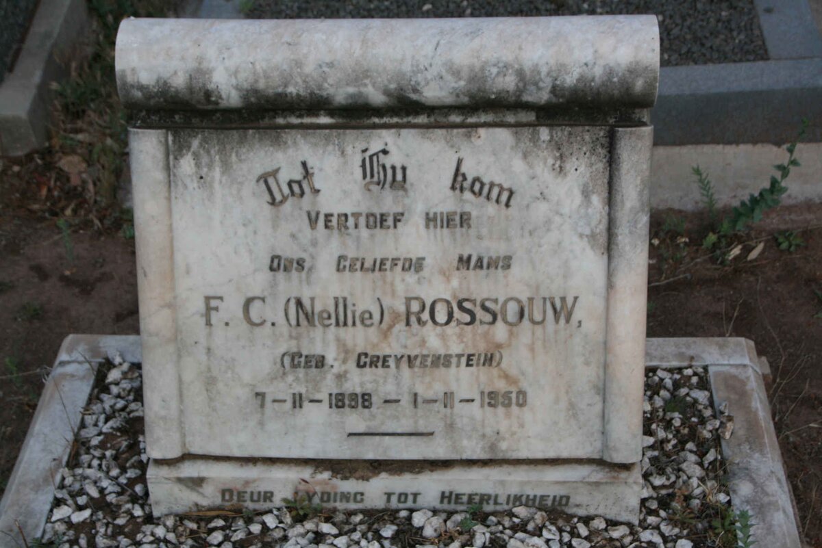 ROSSOUW F.C. nee GREYVENSTEIN 1898-1950