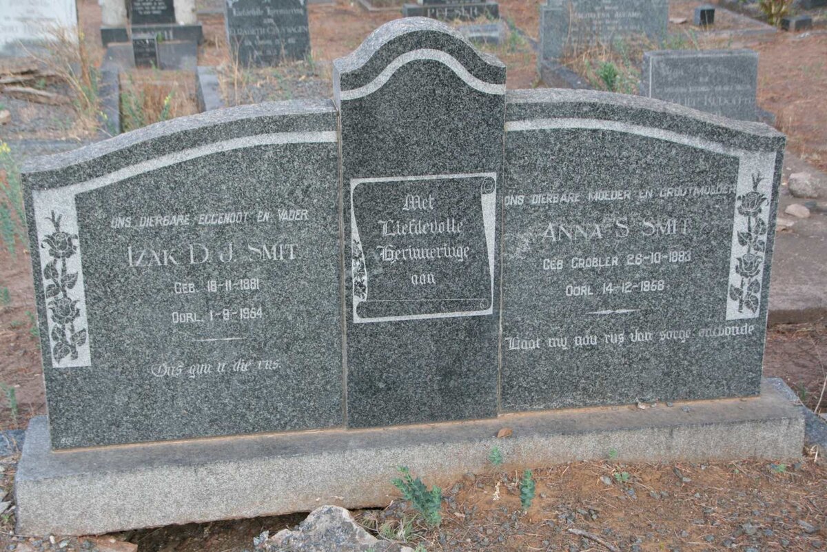 SMIT Izak D.J. 1881-1954 &amp; Anna S. GROBLER 1883-1968