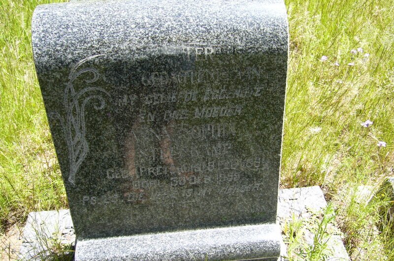STEENKAMP Anna Sophia nee PRETORIUS 1891-1959